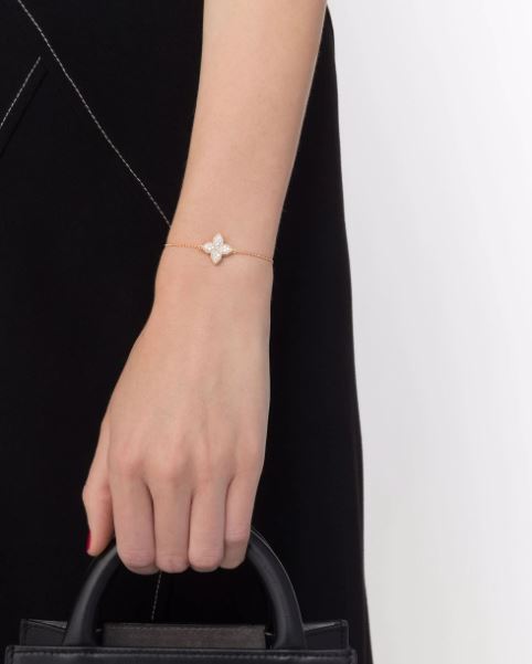 18kt rose gold diamond Princess Flower bracelet